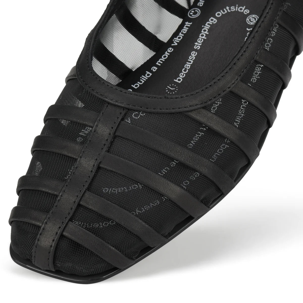 ROLLIE NATION Ballet Mary Jane Cage Mesh Black