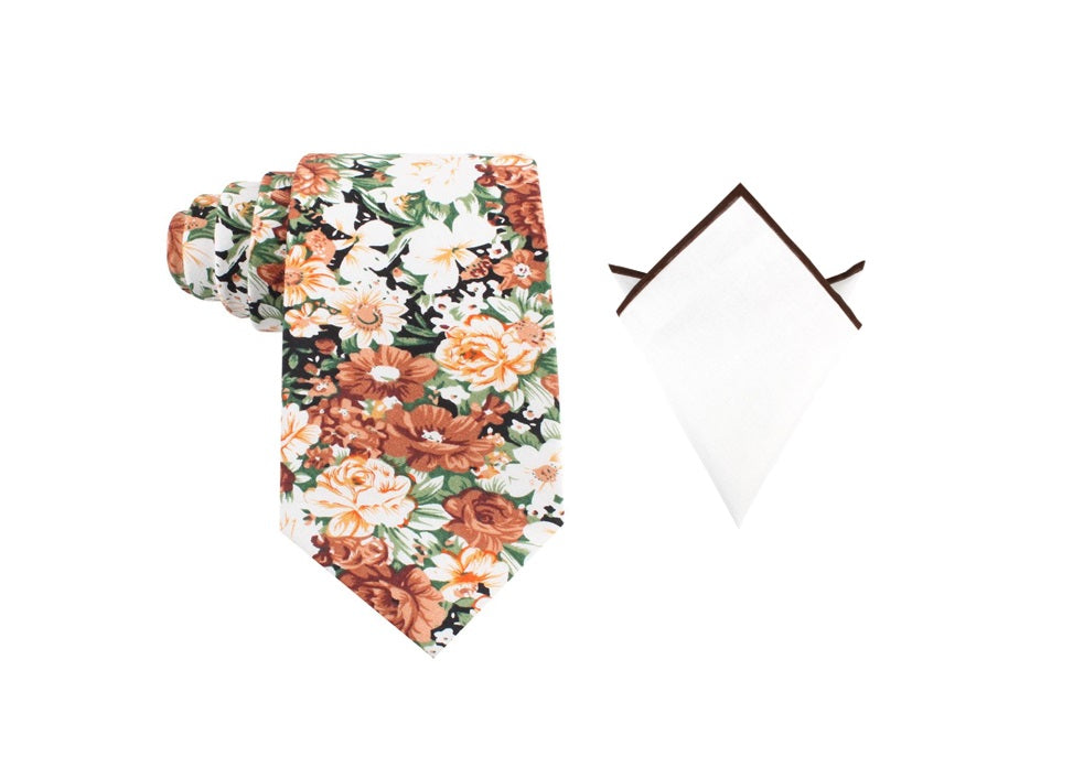 OTAA San Pietro orange floral tie set