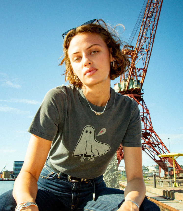 NUDIE JEANS CO Joni Pale Ghost T-Shirt antracite