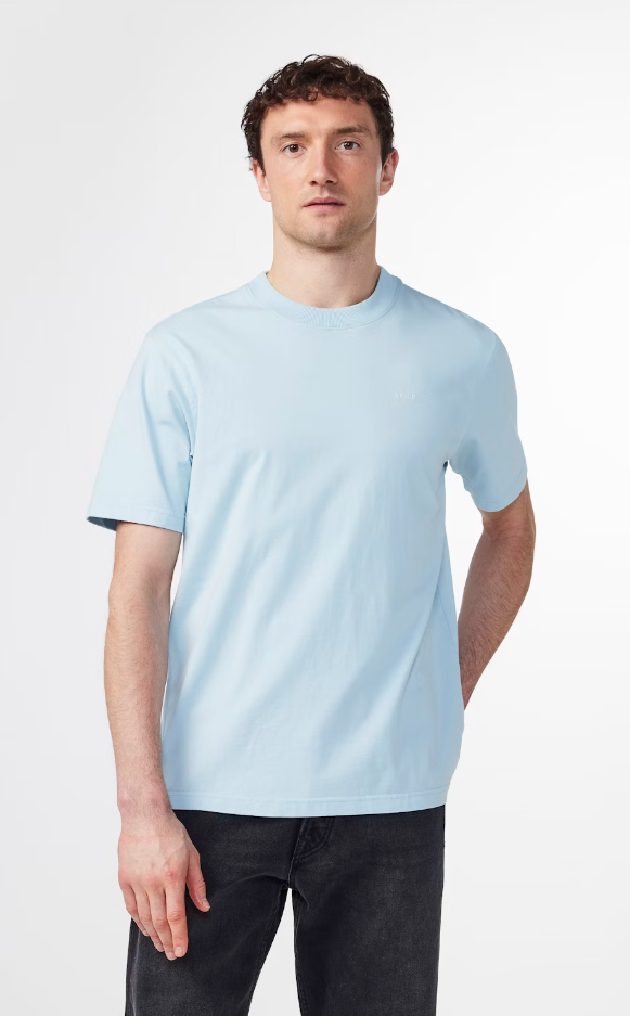 NN07 Adam Casual Logo Pima Tee winter sky