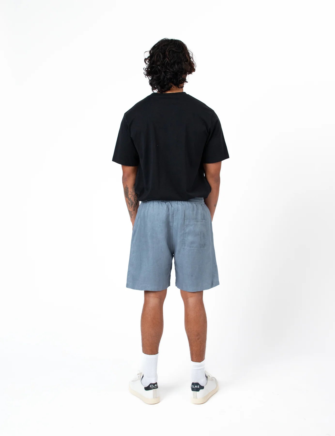 MR SIMPLE Burbank Herringbone Short slate blue