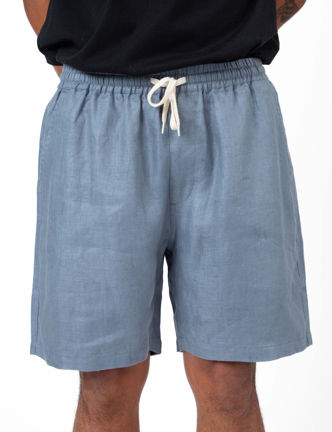 MR SIMPLE Burbank Herringbone Short slate blue