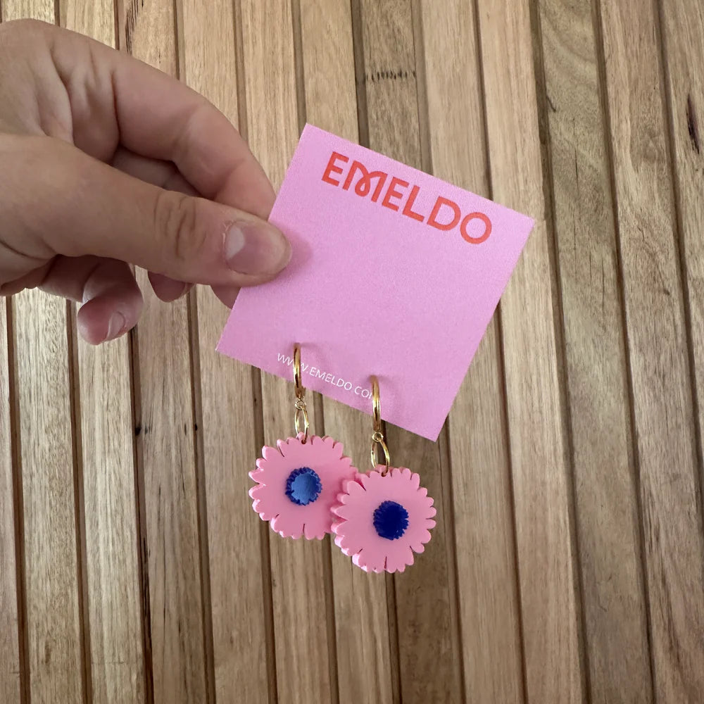 EMELDO DESIGN Bobby Blossoms Earrings gold pink blue