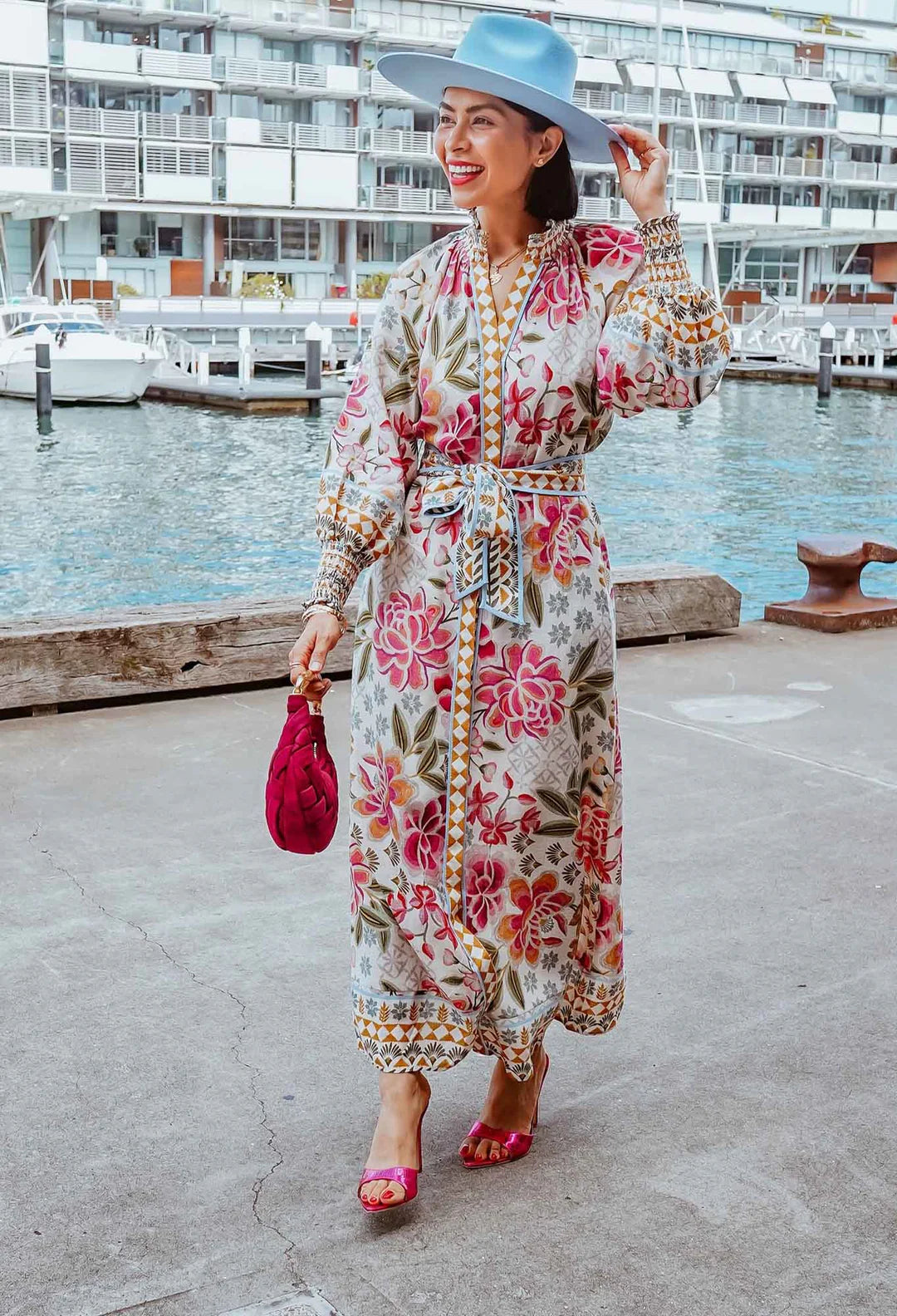 ONCE WAS Carmen Viscose Linen Maxi Dress