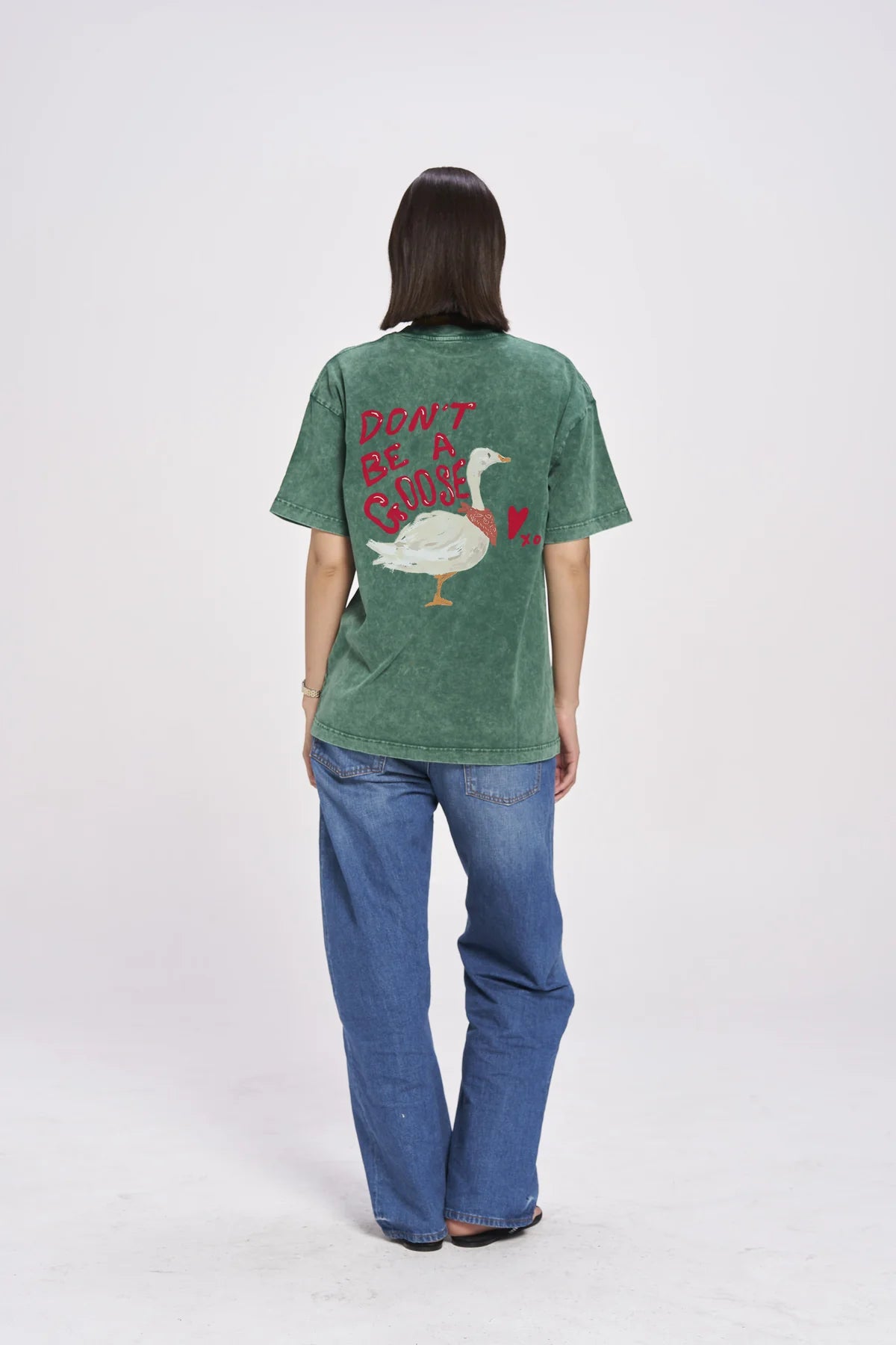 MAKU Don't Be A Goose Oversize Wash Tee green