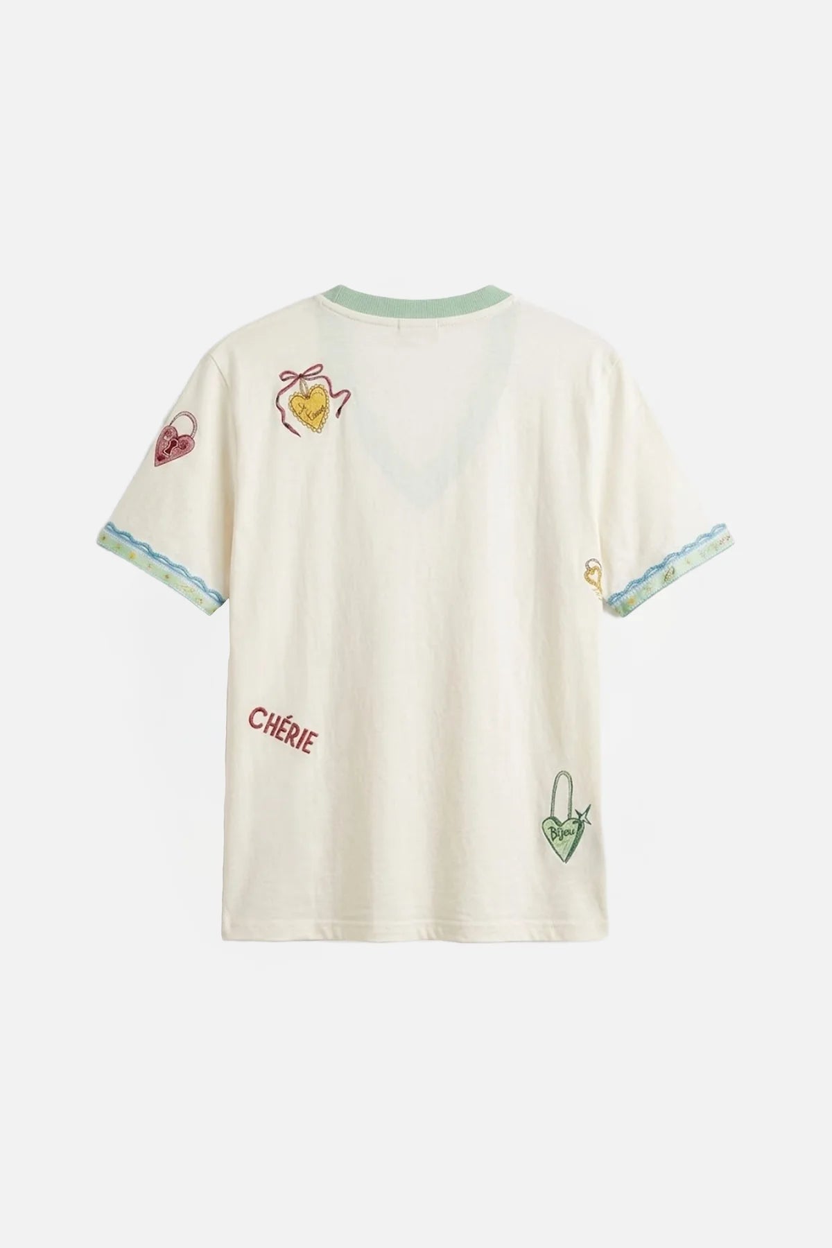 MAKU Love Lock Vneck Tee ecru
