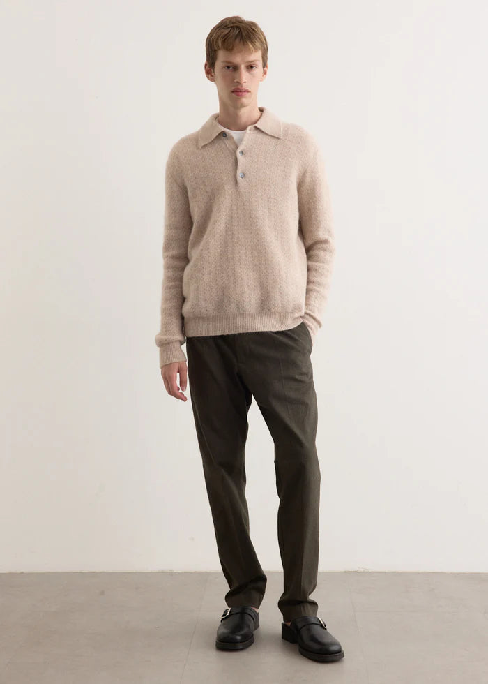 NN07 Alfie Long Sleeve Polo greige