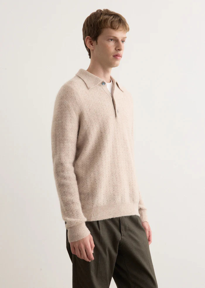 NN07 Alfie Long Sleeve Polo greige