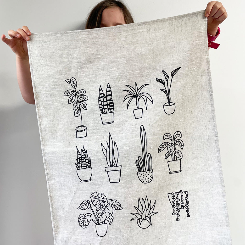 ME & AMBER Pot Plants Tea Towel