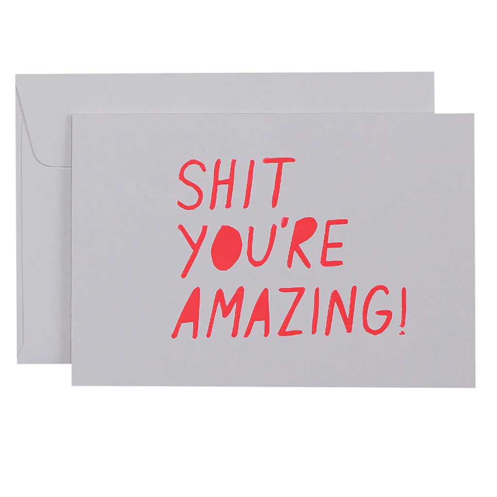 ME & AMBER Shit You Are Amazing neon coral on white