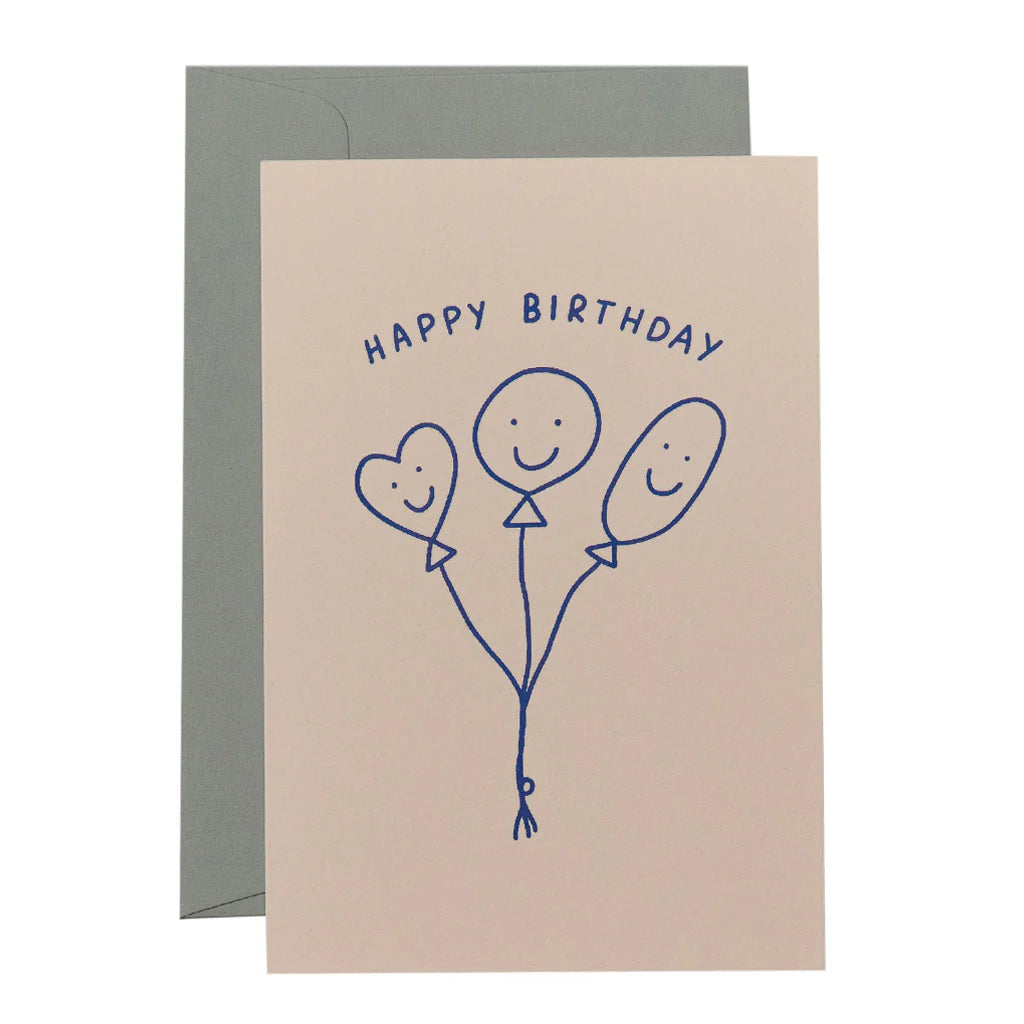 ME & AMBER Smiley Balloons cobalt on blush