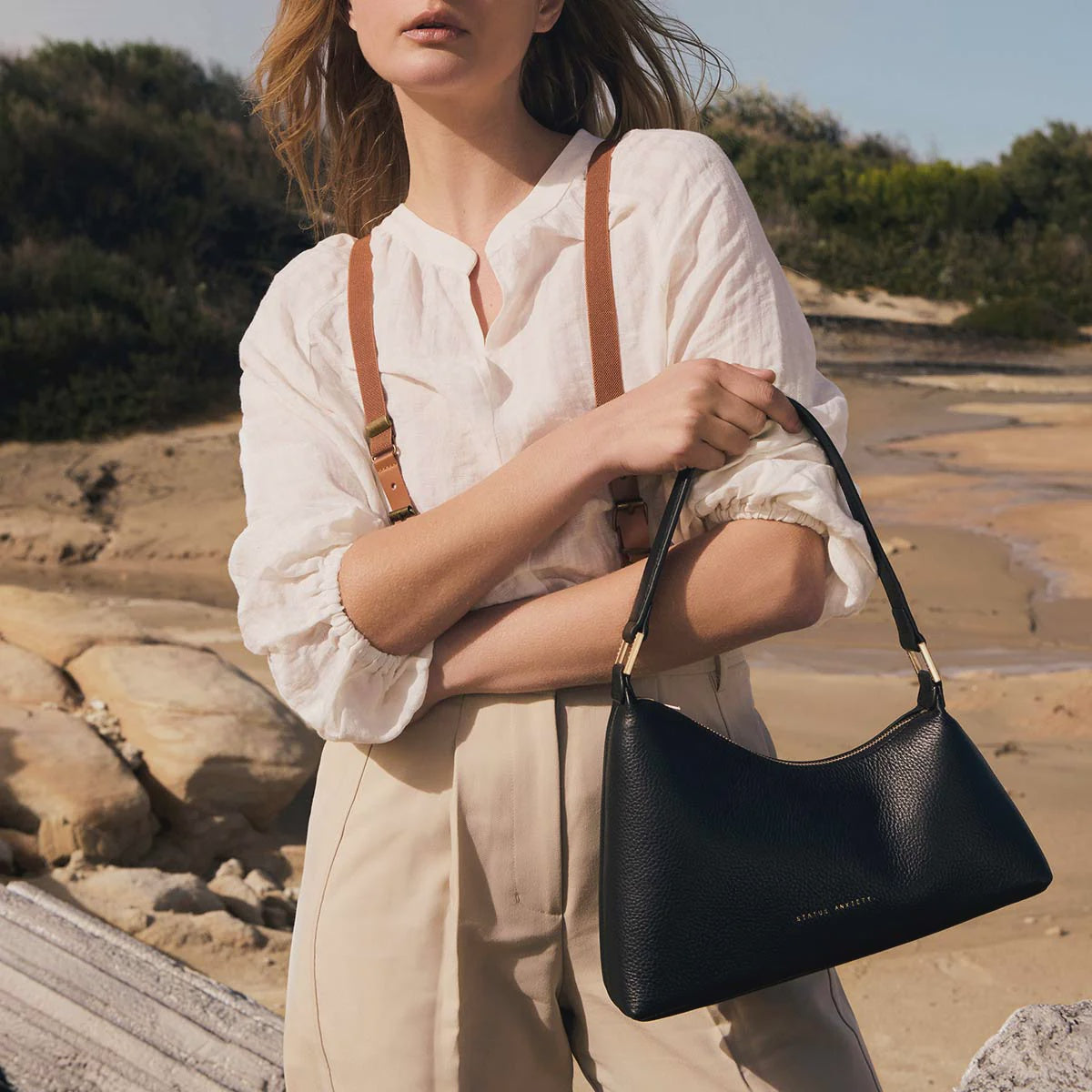 STATUS ANXIETY Reverie Bag black brushed gold