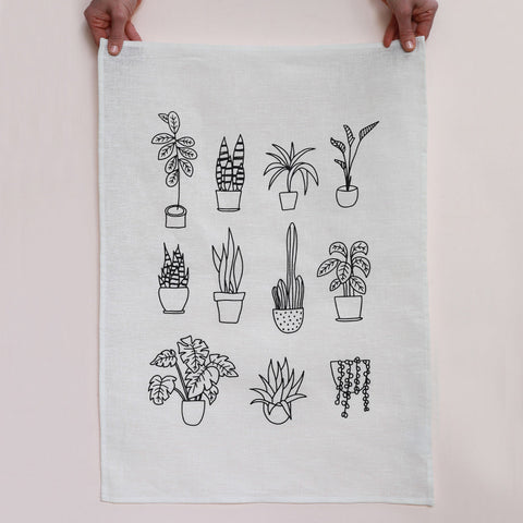 ME & AMBER Pot Plants Tea Towel