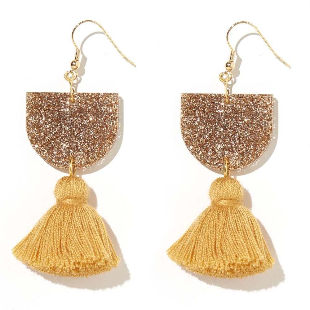 EMELDO DESIGN Annie Earring gold glitter and mustard