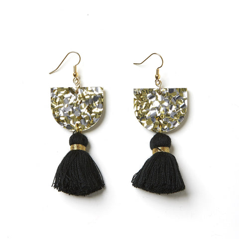 EMELDO DESIGN Annie Earring gold silver with black