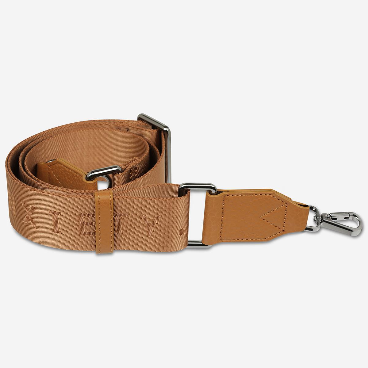 STATUS ANXIETY Without You Webbed Strap Medium tan