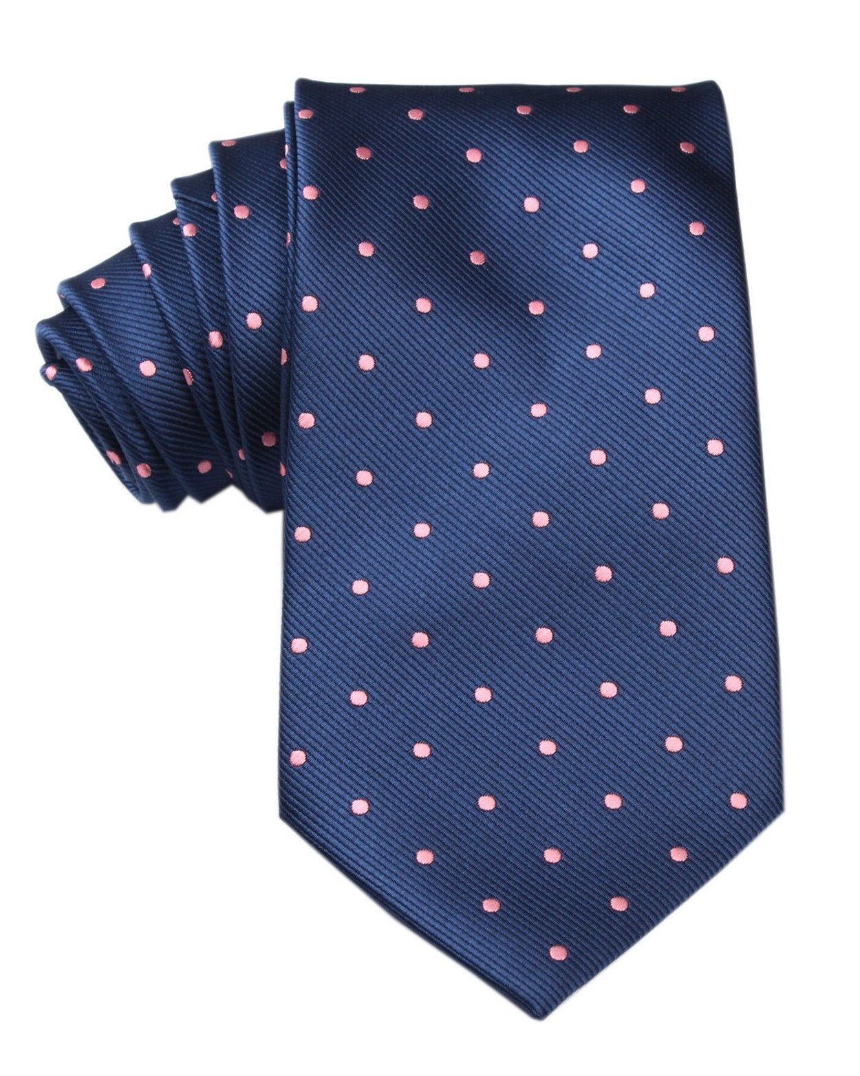 OTAA Navy Blue With Pink Polka Tie Set
