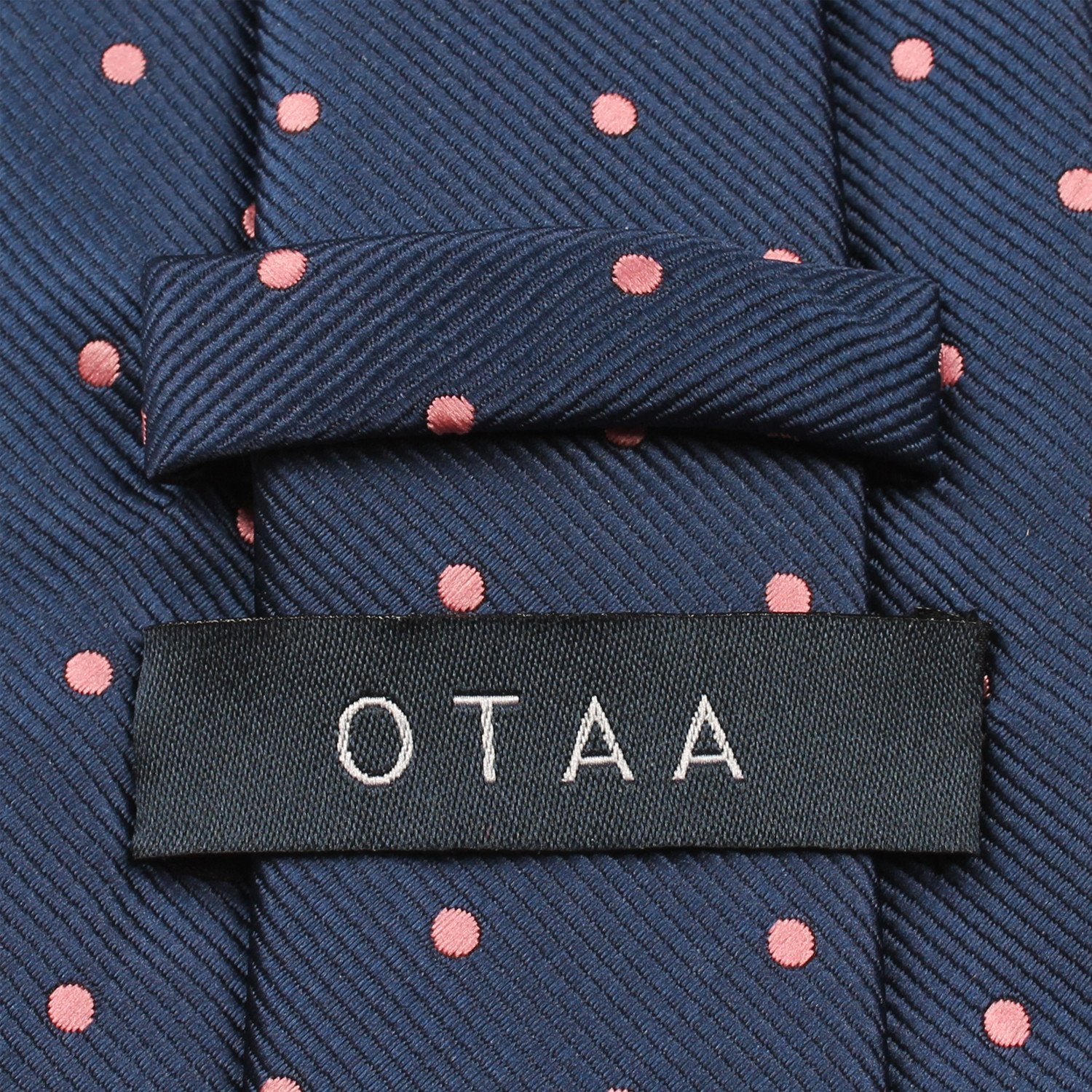 OTAA Navy Blue With Pink Polka Tie Set