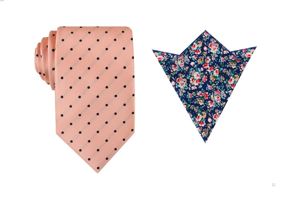 OTAA Peach Polka Dots Tie Set