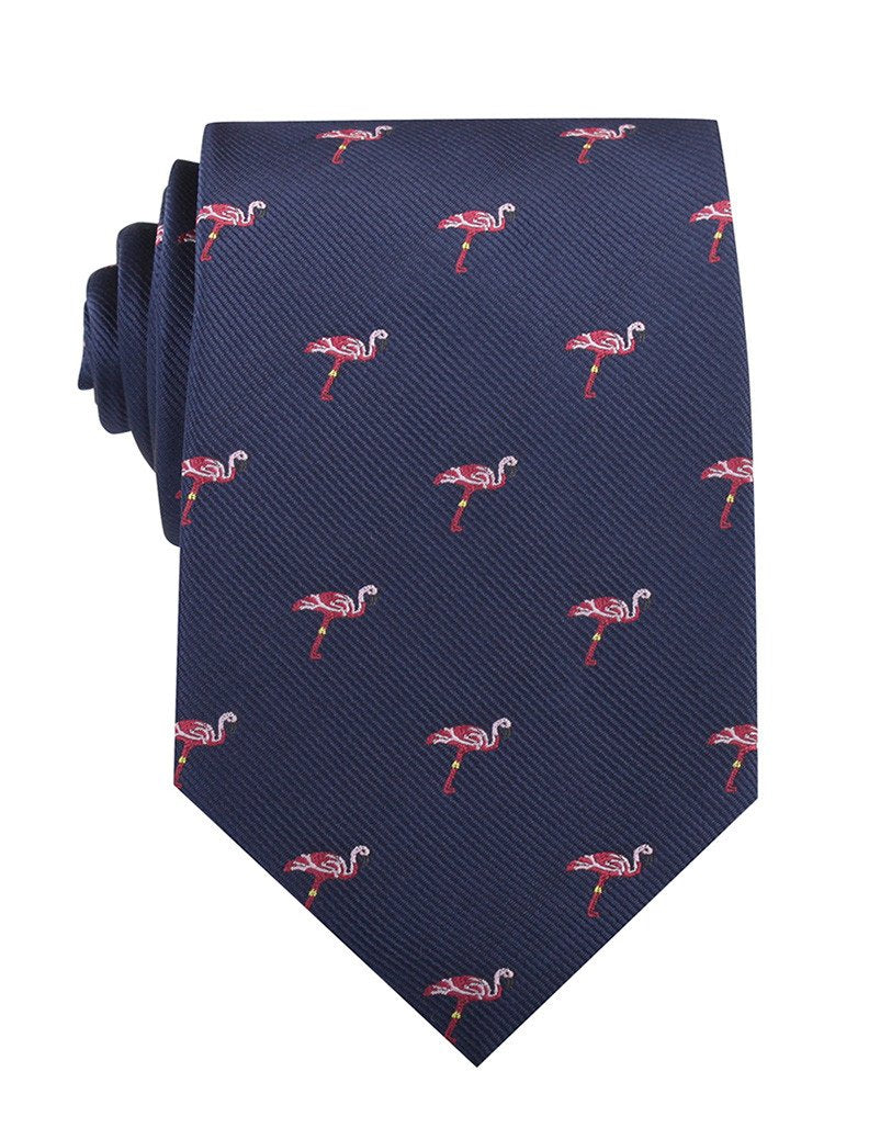 OTAA Navy Flamingo Tie Set