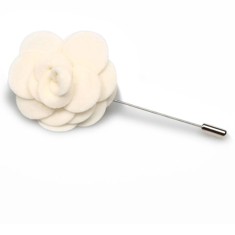 OTAA Velvet Lapel Flower white