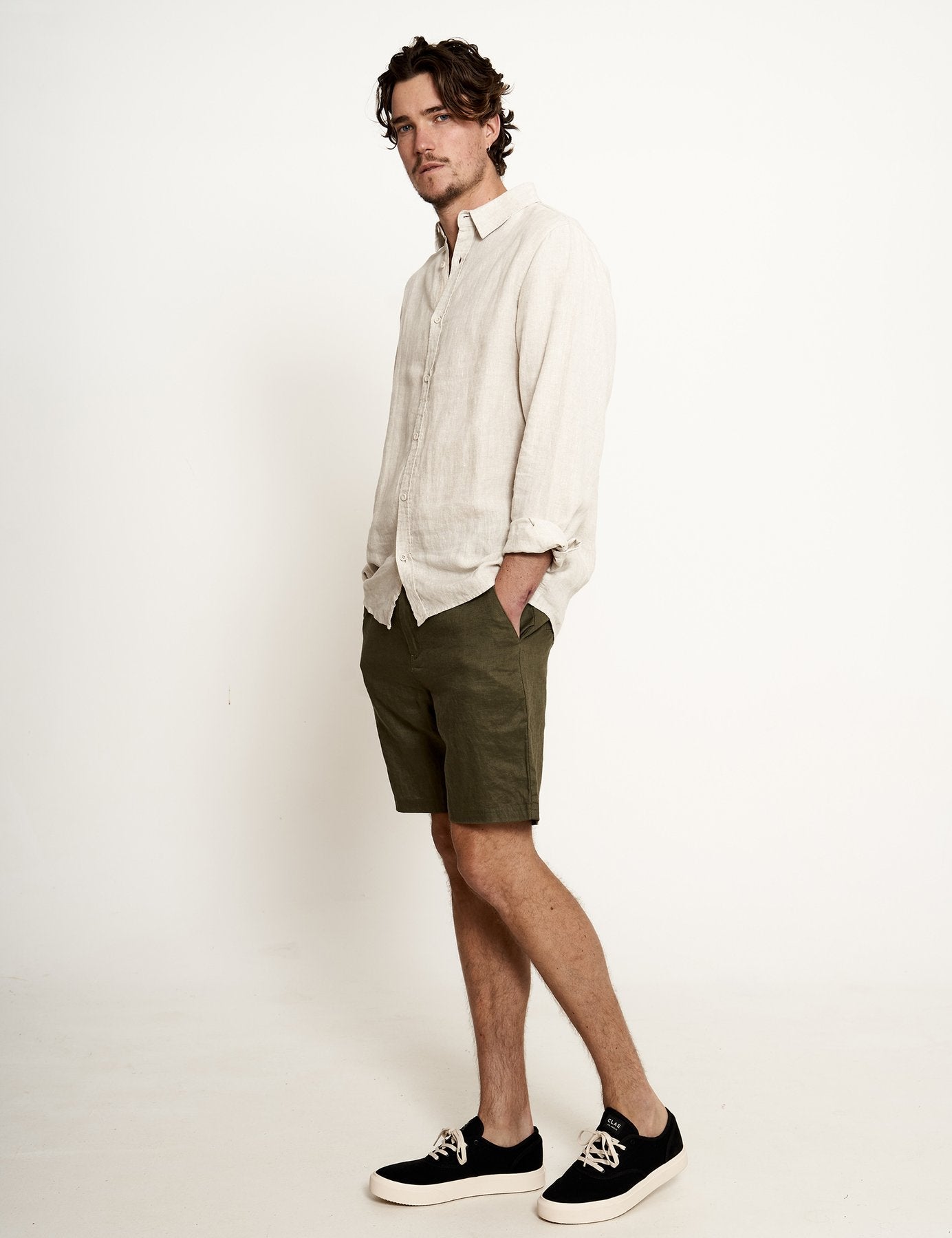MR SIMPLE Tanner Linen Short fatigue