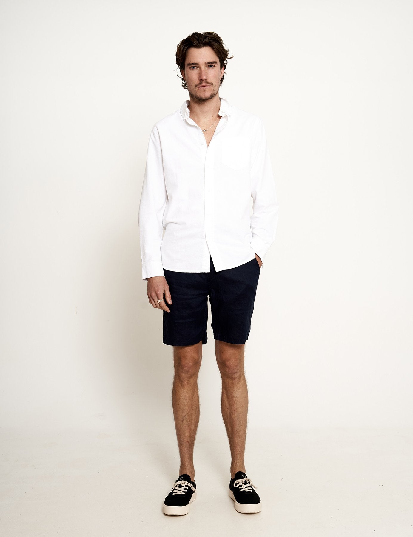 MR SIMPLE Tanner Linen Short navy