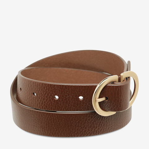 STATUS ANXIETY In Reverse Belt tan/gold