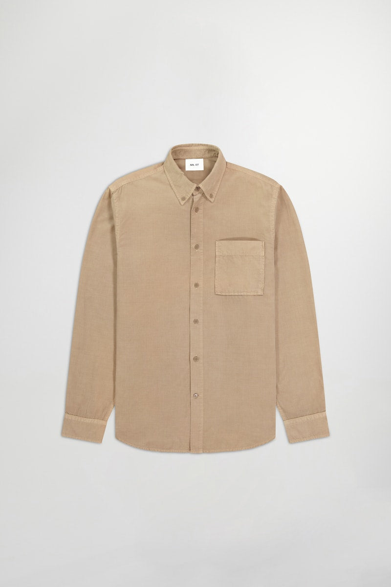 NN07 Arne Baby Cord Shirt shitake