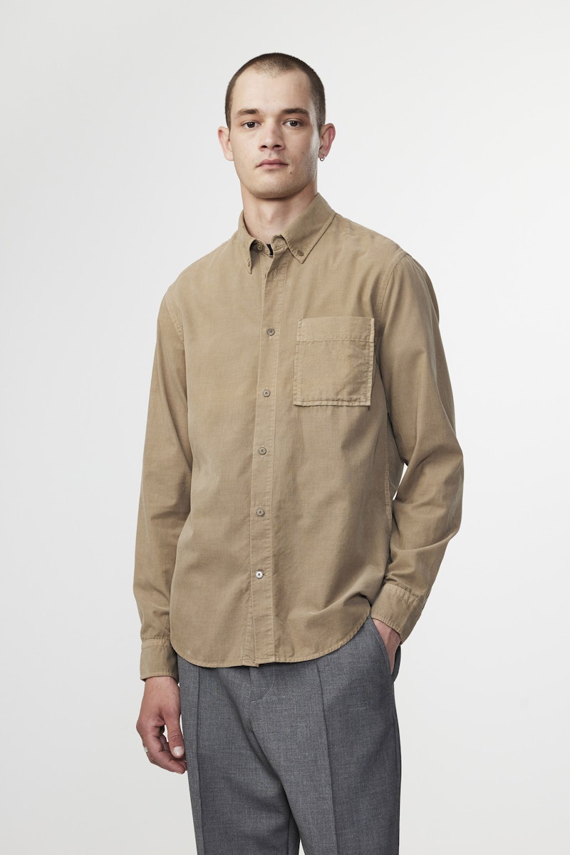 NN07 Arne Baby Cord Shirt shitake