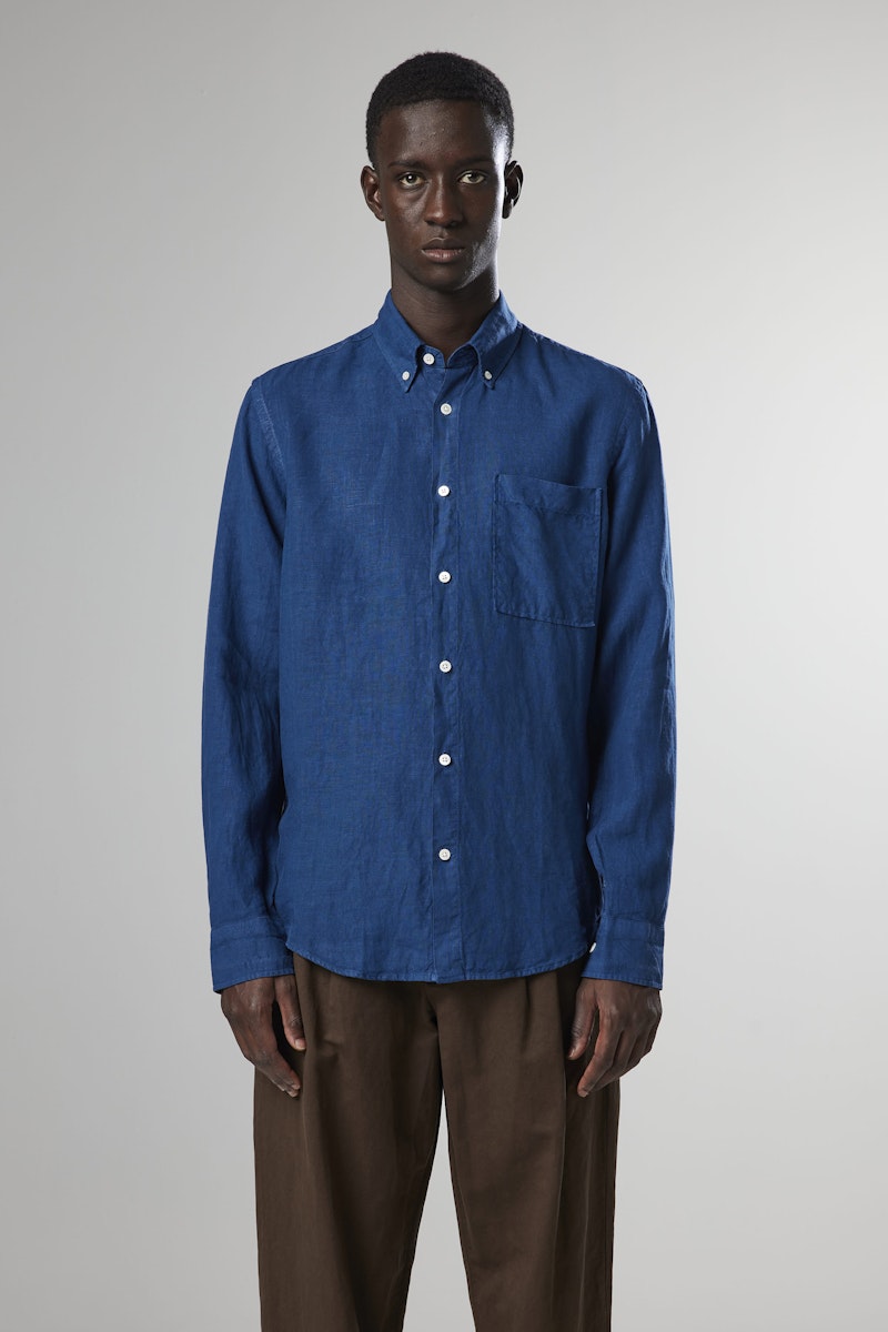 NN07 Arne Linen Shirt sargasso sea
