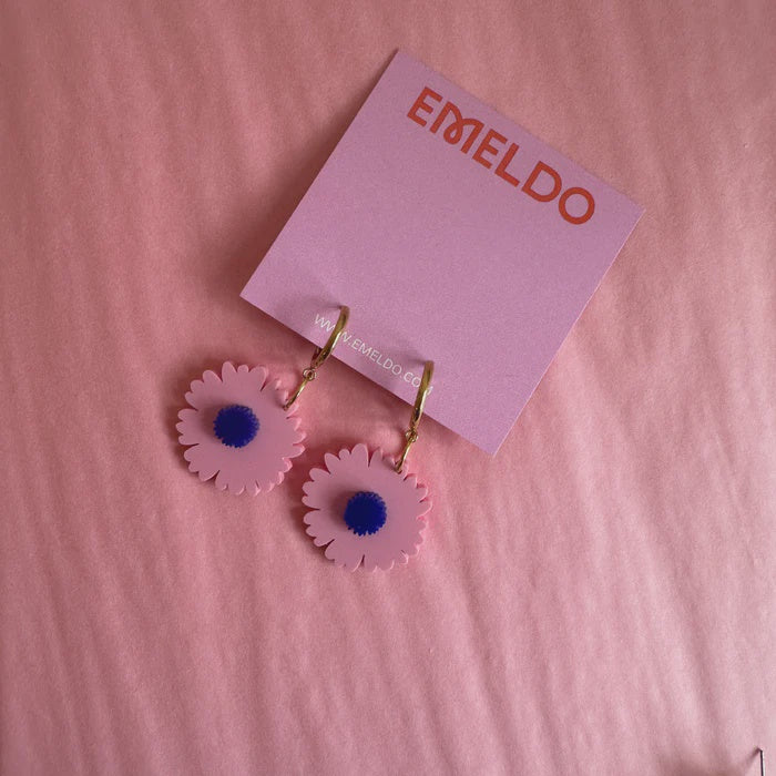 EMELDO DESIGN Bobby Blossoms Earrings gold pink blue