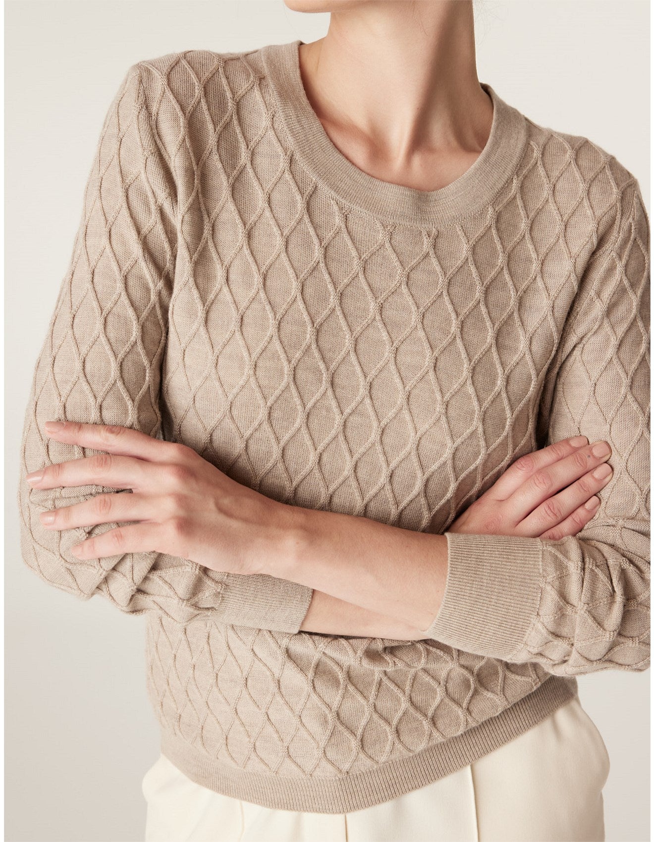 CABLE HERITAGE 365 Hampden Merino Jumper pebble