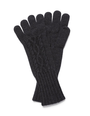 CABLE HERITAGE 365 Merino Gloves charcoal