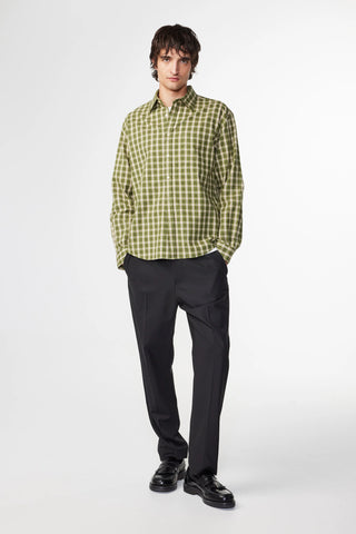 NN07 Deon Flannel Shirt green check