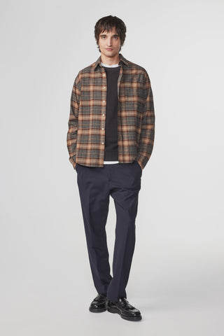 NN07 Deon Flannel Shirt brown check