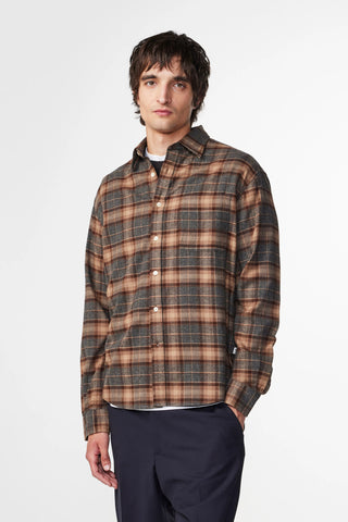 NN07 Deon Flannel Shirt brown check