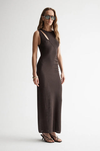 ELKA COLLECTIVE Zinnia Knit Dress chocolate