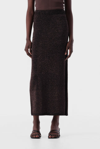 ELKA COLLECTIVE Thelma Knit Skirt copper lurex