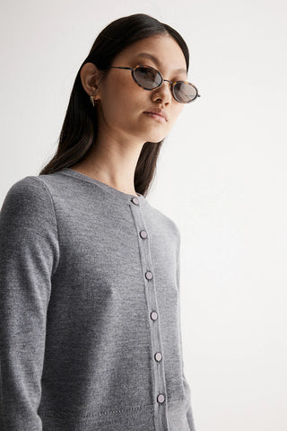 ELKA COLLECTIVE Madeleine Cardigan charcoal marle