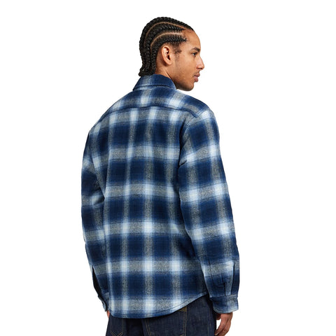 NUDIE JEAN Glenn Padded Shadow Check Shirt blue