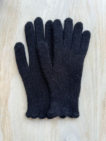 CINNAMON CREATIONS Plain Knitted Gloves black