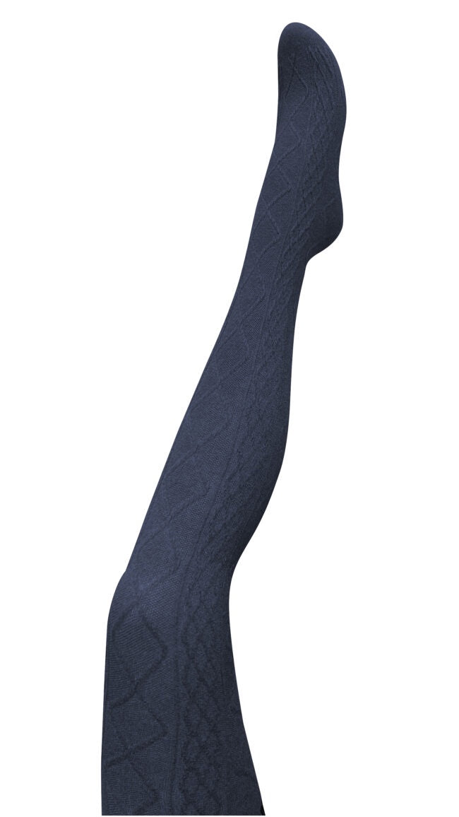 TIGHTOLOGY Aran Cashmere Blend Tights - Navy
