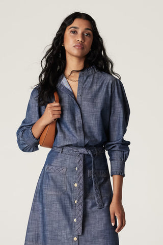 CABLE MELBOURNE Chambray Blouse blue