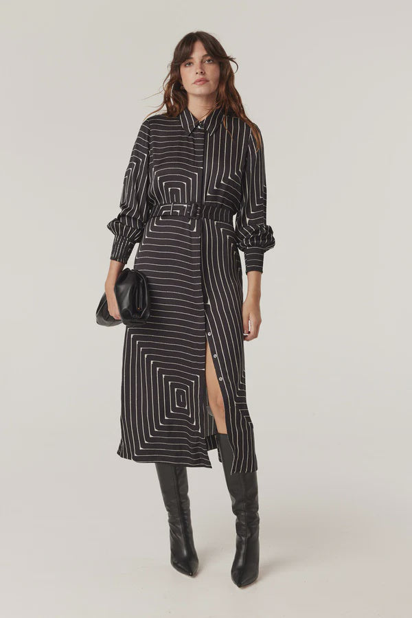 CABLE MELBOURNE Imogen Dress - Linear Print