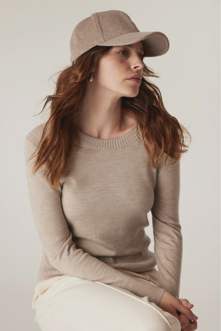 CABLE MELBOURNE Wool Cashmere Cap pebble