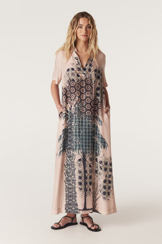 CABLE MELBOURNE Pina Kaftan Dress sunset print