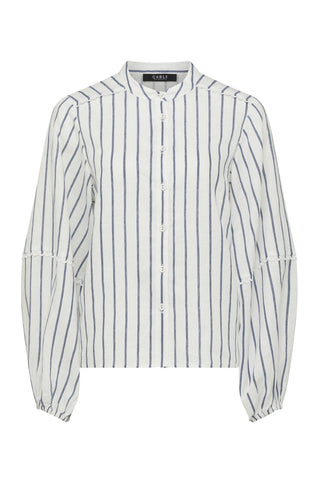 CABLE MELBOURNE Avondale Linen Blouse navy stripe