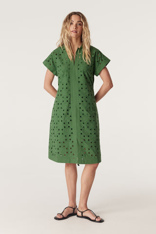 CABLE MELBOURNE Ally Embroidered Dress green