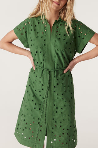 CABLE MELBOURNE Ally Embroidered Dress green